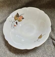 Vintage Kahla Made In East Germany GDR Porcelain Bowl Leaves On White 8.5"