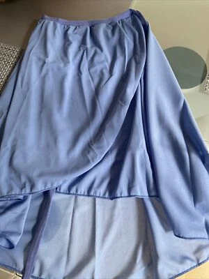 SKY BLUE POLY CREPE WRAP SKIRT-LARGE /24” Waist NEW -ISTD Uniform - Image 1 of 3