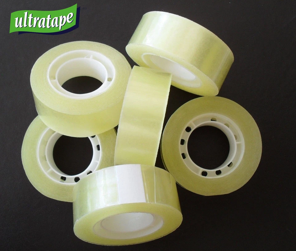 Sellotape 19mm x 33m Easy Tear Ultratape Clear Packaging Tape Rolls Bulk