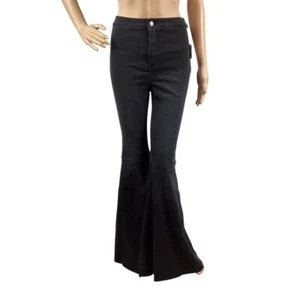 Free People We The Free Just Float On High Rise Flare Jeans Size 26 Washed Black - Picture 1 of 7