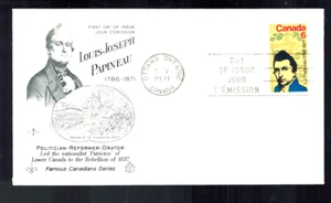 FDC-1883 *Canada 1971 FDC* 6c Louis Joseph Papineau** Rose Craft Cachet - Picture 1 of 2