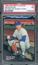1990 Mother's Cookies Baseball #4 Nolan Ryan Sitting On Dugout Step PSA 7