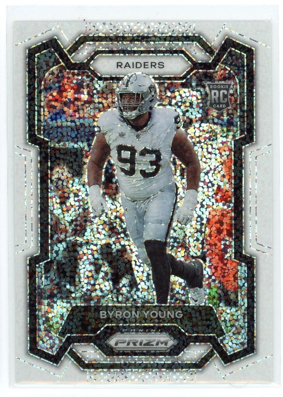 Byron Young 2023 Panini Prizm White Sparkle Rookie #355 Las Vegas Raiders SSP