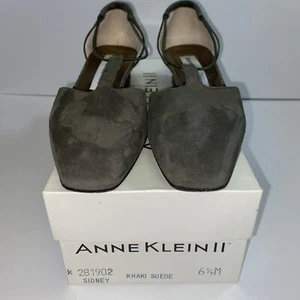 Womens Anne Klein II Khaki Suede 6.5 M Shoes - Comfort, Low Heel - 1 Inch - Picture 1 of 6