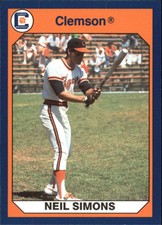 1990-91 Clemson Collegiate Collection Multi-Sport Card #66 Neil Simons B