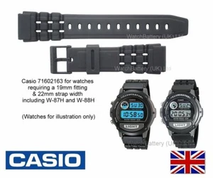 W-87H Casio Watch Strap Band for W-87H ,W87H, W-88H, W88H Watch-Black. Genuine - Picture 1 of 7