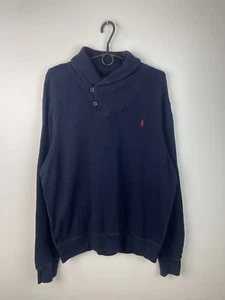 Polo Ralph Lauren Lujo Tejido Suéter Cárdigan Azul Talla L - Imagen 1 de 8