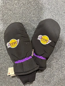 Adult S/M Los Angeles Lakers NBA Thinsulate Winter Ski Mittens Black - Picture 1 of 3