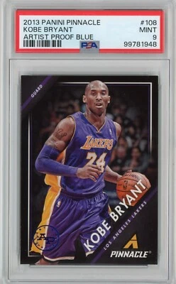 2013-14 Panini Pinnacle Blue Artist Proof Kobe Bryant #108 PSA 9 Rare POP 1 - Image 1 of 2