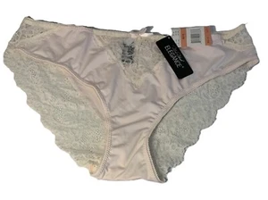 NWT Blush Pink Wide Ivory Lace High Cut Brief Panty New York Elegance Sz 3X/ 10 - Picture 1 of 11