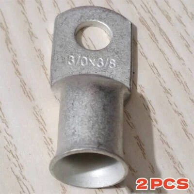 2PCS Copper  3/8" 3/0AWG Cable Wire Connector Ring Battery Terminal Ends Lugs US - Image 1 of 4