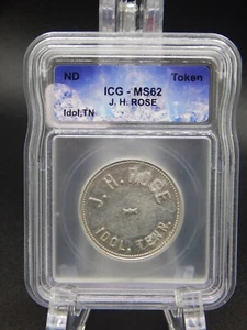 IDOL, TENNESSEE - J. H. ROSE - ICG MS62 - GF 50¢ TOKEN (BT925) - Picture 1 of 4