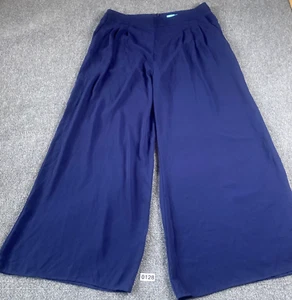 J. McLaughlin Pants Womens 12 Blue Palazzo Wide Leg High Rise Pockets Flowy - Picture 1 of 11