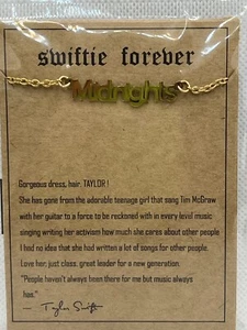 NEW Taylor Swift ERAS TourMidnights Gold Charm Necklace Merch FREE SHIP - Picture 1 of 1