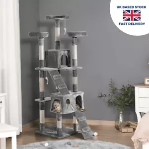 Katzenbaumkratzer Aktivitätscenter Kätzchen Kratzen Kletterpfosten Turm Bett Spielzeug - Bild 1 von 12
