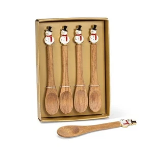 Snowman Small Wooden Stir Spoons, Set of 4 (5"L) - Picture 1 of 1