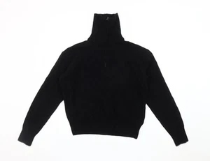 Comptoir des Cotonniers Women's Black Wool Full Zip Jumper M - Picture 1 of 12