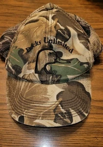 Vintage 90s Ducks Unlimited Camo Hat Cap StrapBack Hunting - Bild 1 von 5