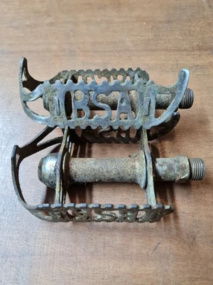 BSA Lightweight Rat Trap Pedals 9/16" Vintage Retro Steel Road Racing Bike 1930s - Imagen 1 de 4