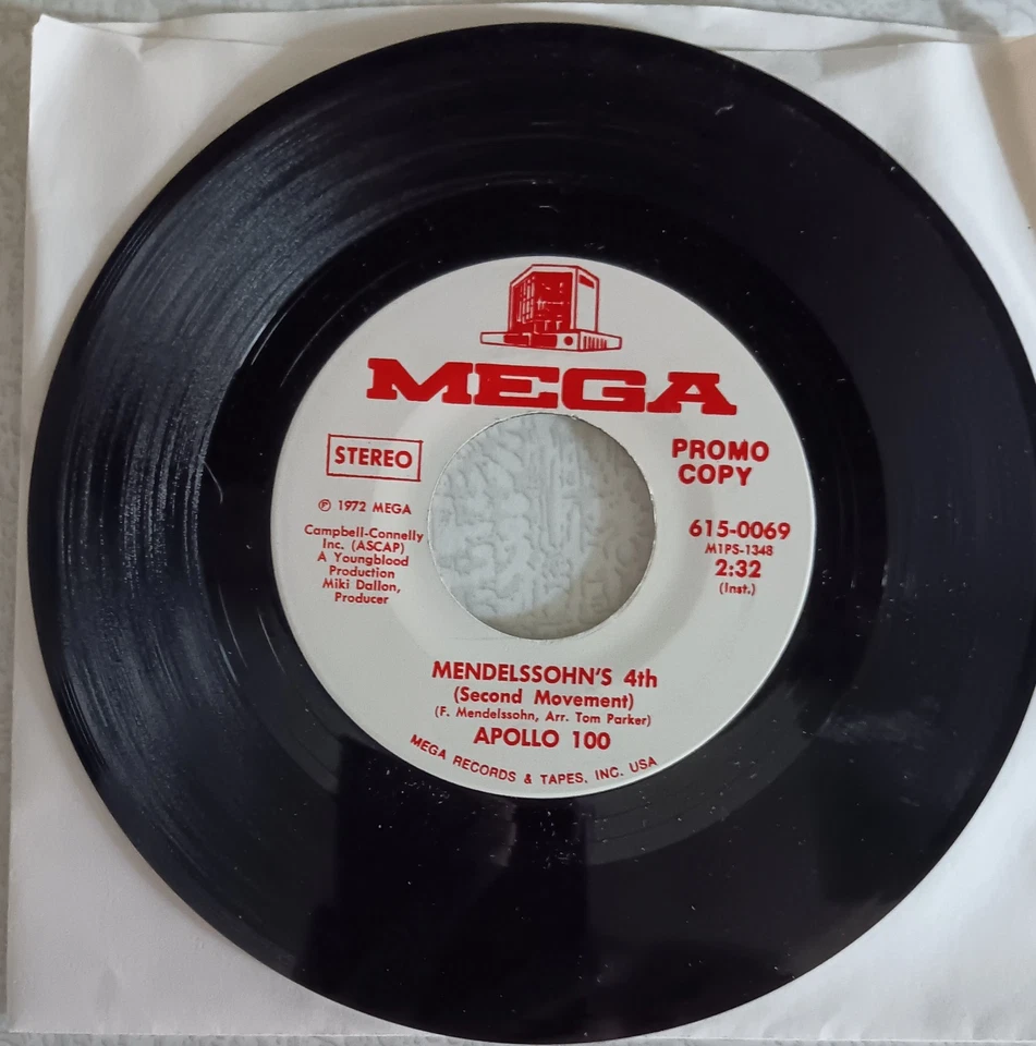 Apollo 100 - Mendelssohn's 4th stereo and mono, 1972, Mega, promo, EX Foto 1 de 1