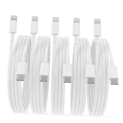 5 Pack USB C to Lightning Cable [MFi Certified] 6FT iPhone Charger Fast