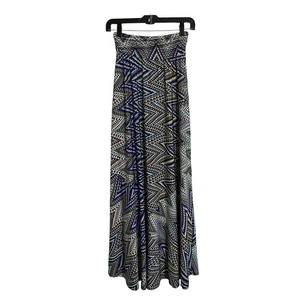 Nina & Mee Rock Damen S Maxi lang A-Linie blau schwarz braun dehnbar Pull On - Bild 1 von 6