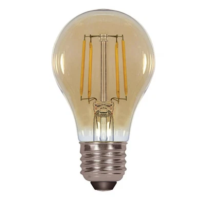 4.5 Watt A19 LED - Amber - Medium base - 2000K - 350 Lumens - 120 Volt - 24-Pack - Image 1 of 4
