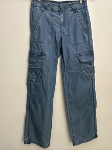 American Eagle Baggy Jogginghose Damen 000 Blau Mid Rise Chambray Denim - Bild 1 von 15
