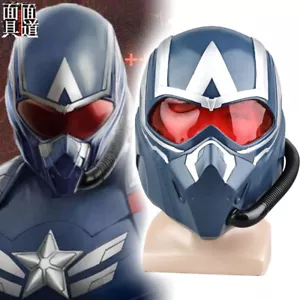 Captain America 4 Cosplay Prop Helmet Wearable PVC Full Face Mask Halloween Gift - Picture 1 of 14