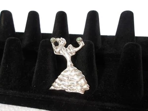 Brosche Anstecknadel Flamenco Tänzerin mit türkisen Kastagnetten' Vintage Mexiko 0,910 Sterling S - Bild 1 von 11