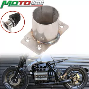 Conducto de cabeza recta de acero inoxidable con cubierta de filtro de aire para BMW K100 K75 50 MM - Imagen 1 de 15