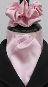 Self or Ready Tied Baby Pink Faux Silk Riding Stock Tie / Scrunchie - Picture 1 of 8