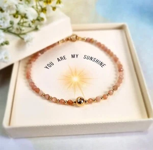 You Are My Sunshine Armband 14k Gold Sonnenstein Geschenk für jemanden Besonderen - Bild 1 von 9
