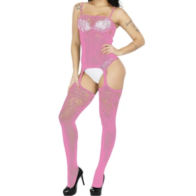 Roupa íntima feminina sexy lingerie virilhas roupa de dormir roupa íntima meia de renda roupão - Imagem 1 de 4