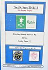 STAVELEY MINERS WELFARE V OADBY TOWN 15/2/2012 FA VASE - 5TH ROUND INC TEAMSHEET