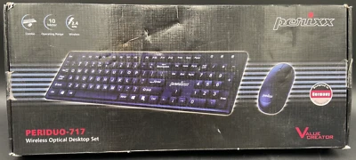 Perixx PERIDUO 717, 2.4 GHz Wireless Set: Big Print Letter Keyboard & Mouse Set - Image 1 of 4