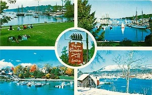 Postal de barcos Camden Harbor Camden, ME Maine 1986 - Imagen 1 de 2