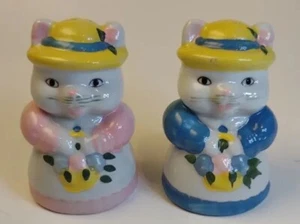 Agitadores de sal y pimienta para gatos pintados a mano - Imagen 1 de 6