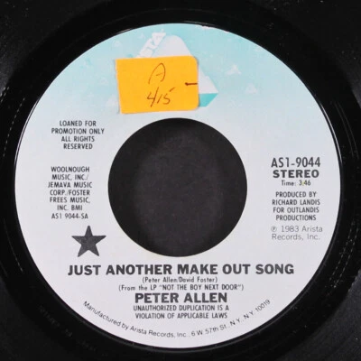 PETER ALLEN: just another make out song / mono ARISTA 7" Single 45 RPM - Image 1 of 2