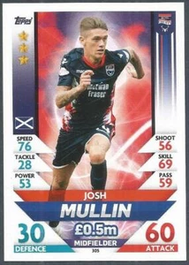  TOPPS MATCH ATTAX SPL-2018-19- #305-ROSS COUNTY-JOSH MULLIN - Picture 1 of 1