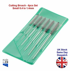 Cutting Broaches 6pc Smaller 0.4 to 1.4mm in Wallet EU Made High Quality - Picture 1 of 2
