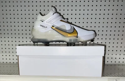 Nike Force Zoom Trout 7 Mens Metal Baseball Cleats Size 13 White Gold Black - Image 1 of 4