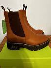 Sam Edelman Laguna Chelsea Waterproof Leather Boots Tawny Brown Womens Size 7.5