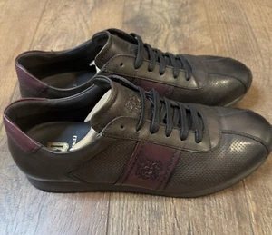Bruno Magli Evo Casual Lace Up Sneakers Dark Brown Burgundy Leather Size 11M - Picture 1 of 8