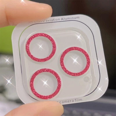 Glitter Camera Lens Protector For iPhone 17 16 15 Pro Max Tempered Glass Cover - Image 1 of 4