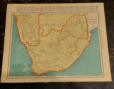 vintage 1939 map of South Africa 2 sided Algeria Tunisia Morocco 11x14 to frame