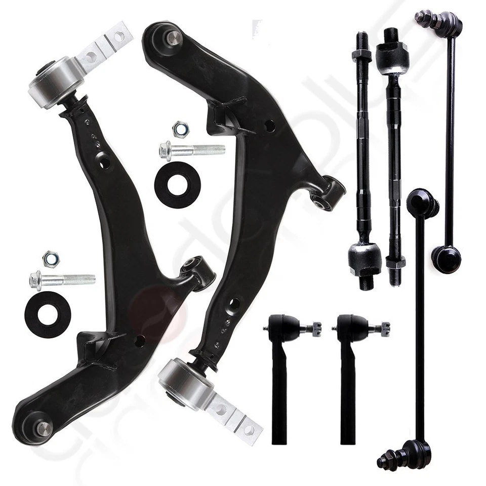 8pcs Front Lower Control Arms & Sway Bars Tie Rods For 2005-2007 Nissan Murano - Image 1 of 4