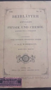 Magazine Beiblatter No. 12 Zu Den Annalen Der Physik And Chemie 1892 Leipzig - Picture 1 of 2