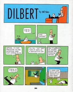 TIRA CÓMICA vintage de Dilbert de 1990 pin-up arte de pared - ¡sí! ALGO BUENO SUCEDE - Imagen 1 de 4