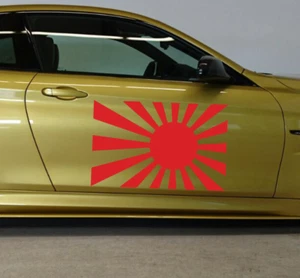 2x Japan Flagge Aufkleber XL Rising Sun Kriegsfahne Japan Autoaufkleber JDM Tür - Picture 1 of 5